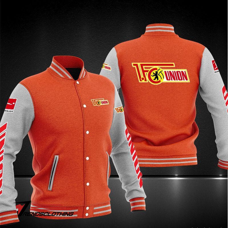 1. FC Union Berlin Orange White Baseball Jacket 1. FC Union Berlin Orange White Baseball Jacket