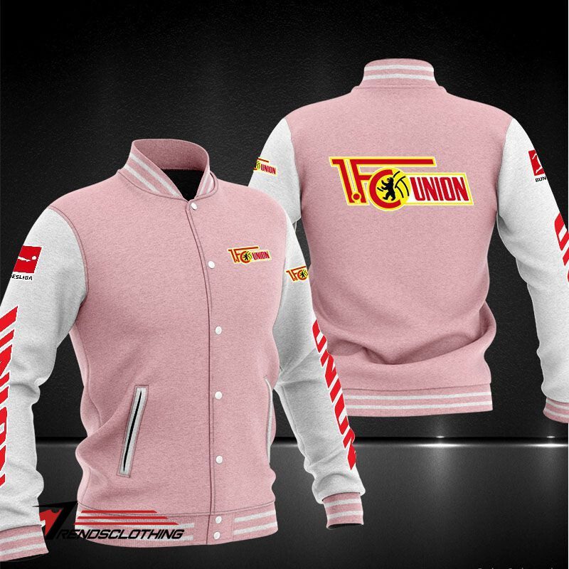 1. FC Union Berlin Pink White Baseball Jacket 1. FC Union Berlin Pink White Baseball Jacket