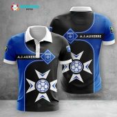AJ Auxerre Blue Black Polo Shirt