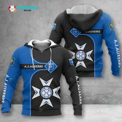 AJ Auxerre Blue Black Pullover Hoodie