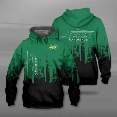 NFL New York Jets Green Black Pullover Hoodie V2