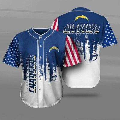 NFL Los Angeles Chargers Blue White Baseball Jersey V4
