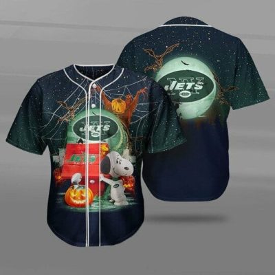 NFL New York Jets Snoopy Halloween Baseball Jersey