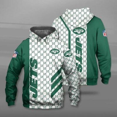 NFL New York Jets White Green Pullover Hoodie V2