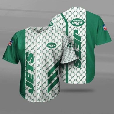 NFL New York Jets White Green Baseball Jersey V2
