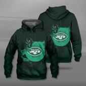 NFL New York Jets Green Skull Pullover Hoodie