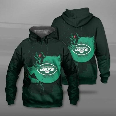 NFL New York Jets Green Skull Pullover Hoodie