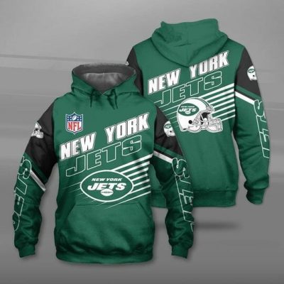 NFL New York Jets Green Black Pullover Hoodie