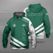 NFL New York Jets Green White Pullover Hoodie V3