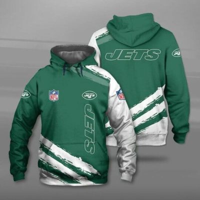 NFL New York Jets Green White Pullover Hoodie V3