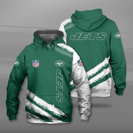 NFL New York Jets Green White Pullover Hoodie V3 NFL New York Jets Green White Pullover Hoodie V3