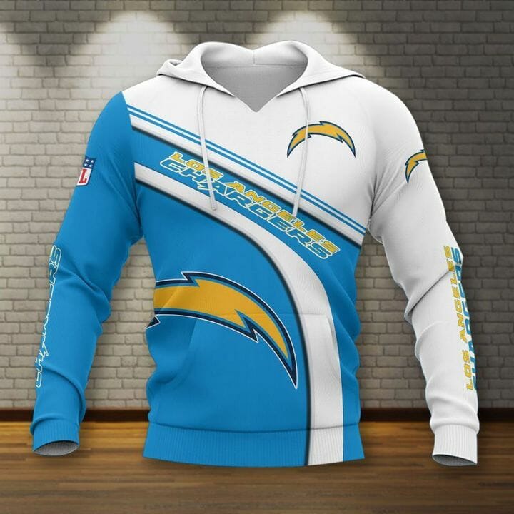 NFL Los Angeles Chargers Blue White Pullover Hoodie V2 NFL Los Angeles Chargers Blue White Pullover Hoodie V2