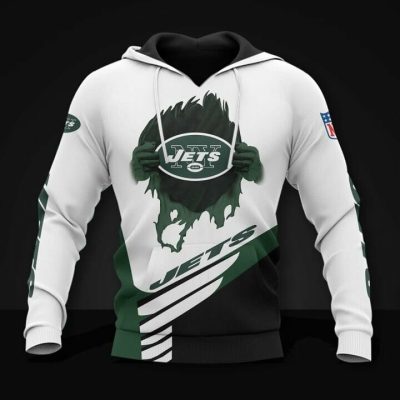 NFL New York Jets White Green Pullover Hoodie