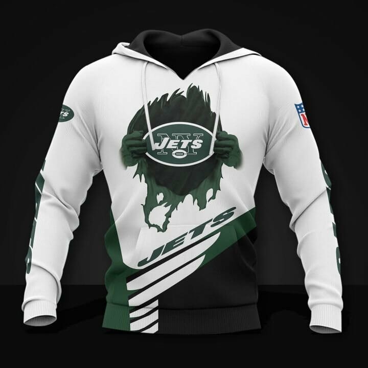 NFL New York Jets White Green Pullover Hoodie NFL New York Jets White Green Pullover Hoodie