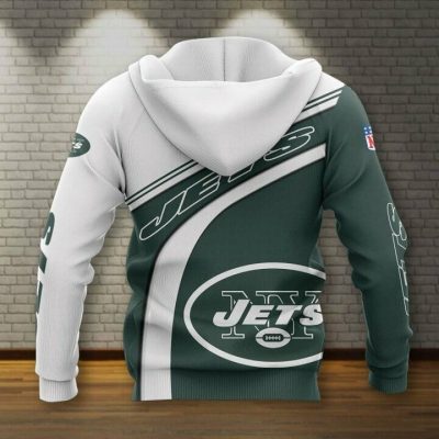 NFL New York Jets Green White Pullover Hoodie V2