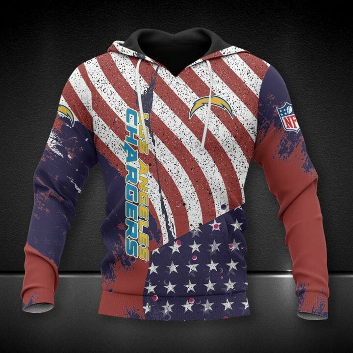 NFL Los Angeles Chargers American Flag Pullover Hoodie NFL Los Angeles Chargers American Flag Pullover Hoodie