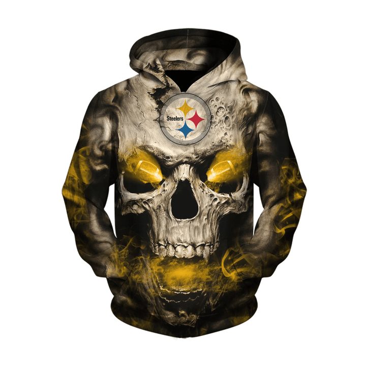 NFL Pittsburgh Steelers Eye Rugby Ball Skull Pullover Hoodie NFL Pittsburgh Steelers Eye Rugby Ball Skull Pullover Hoodie