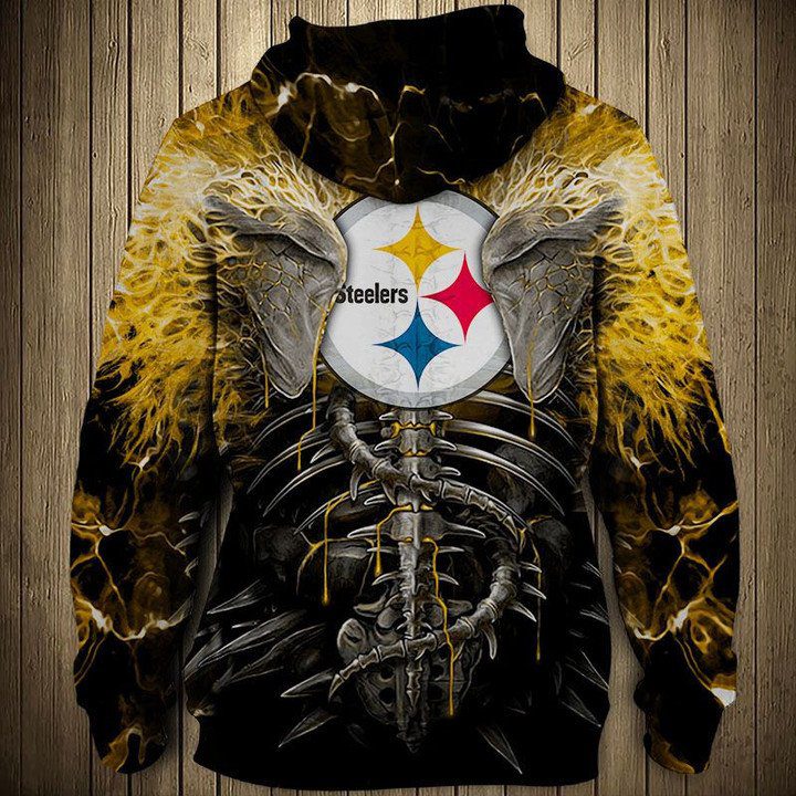 NFL Pittsburgh Steelers Skull Halloween Stone Pullover Hoodie NFL Pittsburgh Steelers Skull Halloween Stone Pullover Hoodie