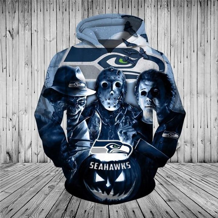 NFL Seattle Seahawks Halloween Night Pullover Hoodie NFL Seattle Seahawks Halloween Night Pullover Hoodie