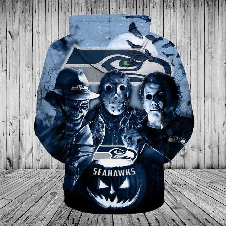 NFL Seattle Seahawks Halloween Night Pullover Hoodie NFL Seattle Seahawks Halloween Night Pullover Hoodie