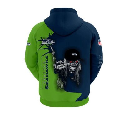 NFL Seattle Seahawks Iron Maiden Halloween Pullover Hoodie