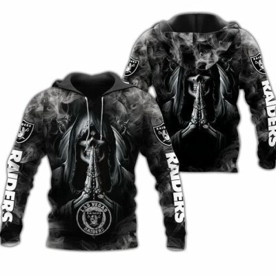 NFL Las Vegas Raiders Skull Smoke Pullover Hoodie