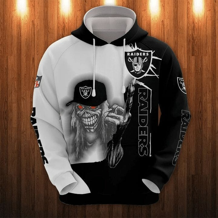 NFL Las Vegas Raiders Iron Maiden Pullover Hoodie NFL Las Vegas Raiders Iron Maiden Pullover Hoodie