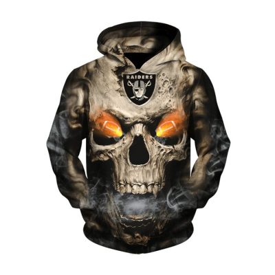 NFL Las Vegas Raiders Skull Smoke Pullover Hoodie V2