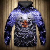 NFL Chicago Bears Electric Skull Halloween Pullover Hoodie