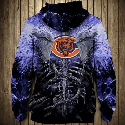 NFL Chicago Bears Electric Skull Halloween Pullover Hoodie