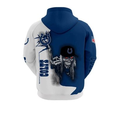 NFL Indianapolis Colts Halloween Iron Maiden Pullover Hoodie