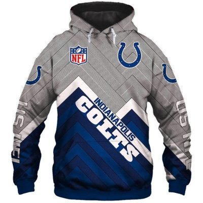 NFL Indianapolis Colts Blue Grey Pullover Hoodie