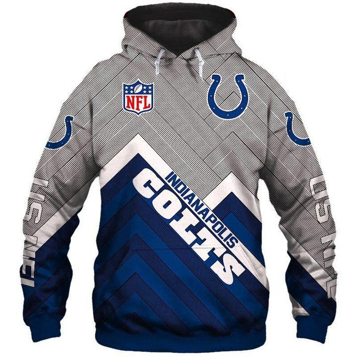 NFL Indianapolis Colts Blue Grey Pullover Hoodie NFL Indianapolis Colts Blue Grey Pullover Hoodie