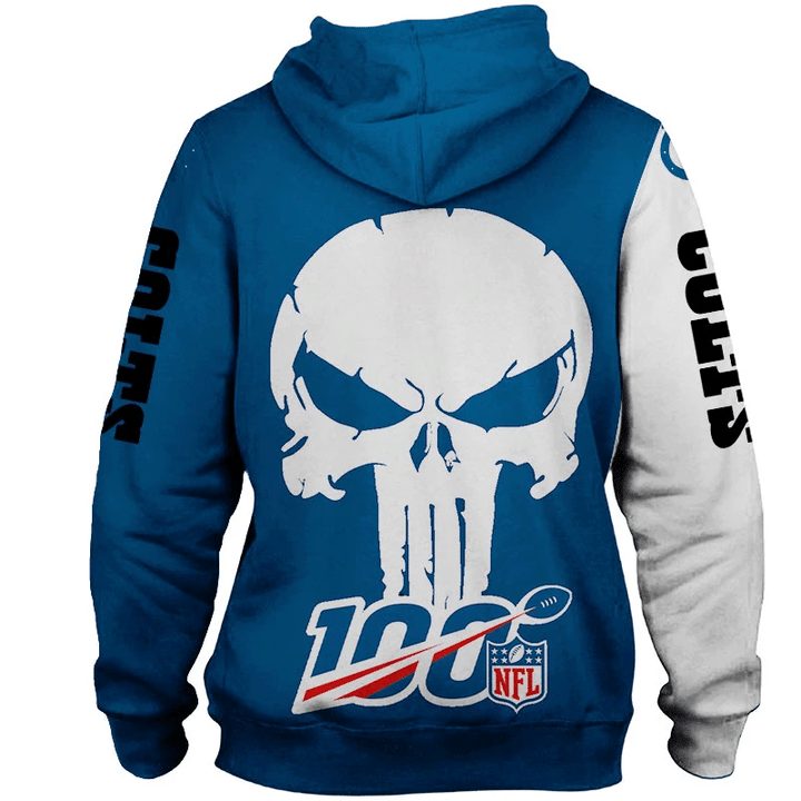 NFL Indianapolis Colts Punisher Skull Blue Pullover Hoodie NFL Indianapolis Colts Punisher Skull Blue Pullover Hoodie