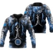 NFL Detroit Lions Skull Smoke Pullover Hoodie