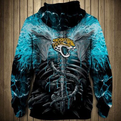NFL Jacksonville Jaguars Skull Black Pullover Hoodie
