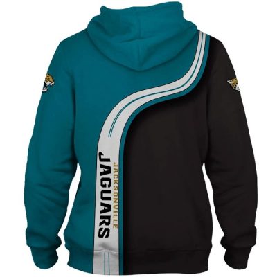 NFL Jacksonville Jaguars Teal Black Pullover Hoodie V4