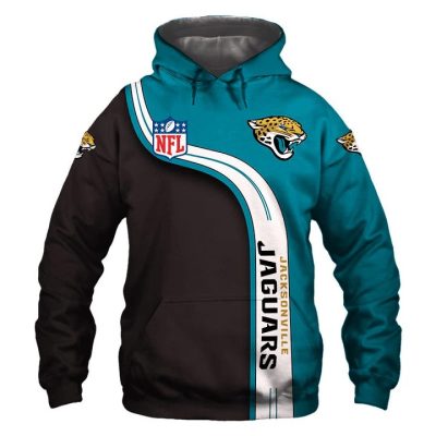 NFL Jacksonville Jaguars Teal Black Pullover Hoodie V4