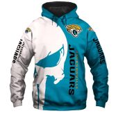NFL Jacksonville Jaguars Punisher Skull Teal Pullover Hoodie