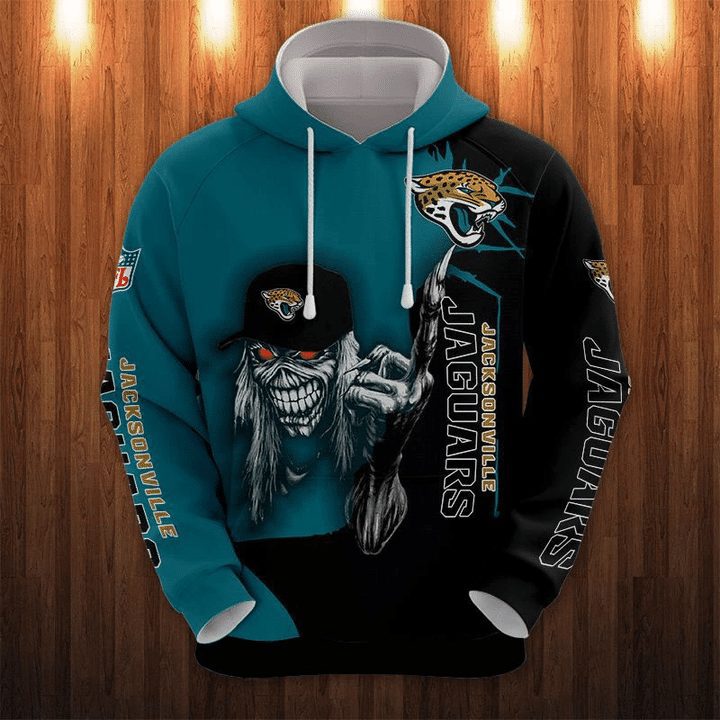 NFL Jacksonville Jaguars Halloween Iron Maiden Pullover Hoodie NFL Jacksonville Jaguars Halloween Iron Maiden Pullover Hoodie