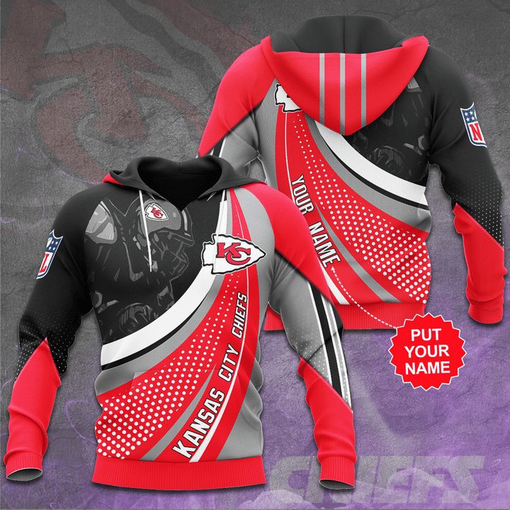 NFL Kansas City Chiefs Custom Name Red Black Pullover Hoodie NFL Kansas City Chiefs Custom Name Red Black Pullover Hoodie
