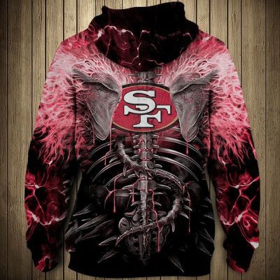 NFL San Francisco 49ers Skull Stone Fighting Pullover Hoodie
