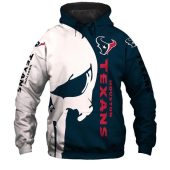NFL Houston Texans Blue Punisher Skull Pullover Hoodie
