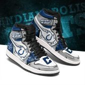 NFL Indianapolis Colts Grey White Air Jordan 1 High Sneakers