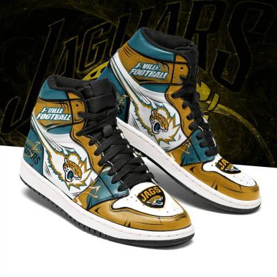 NFL Jacksonville Jaguars Gold Teal Air Jordan 1 High Sneakers