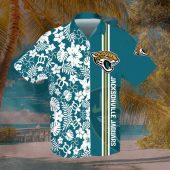 NFL Jacksonville Jaguars Teal Flower Hawaiian Shirt