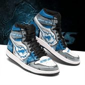 NFL Detroit Lions Silver Blue Air Jordan 1 High Sneakers