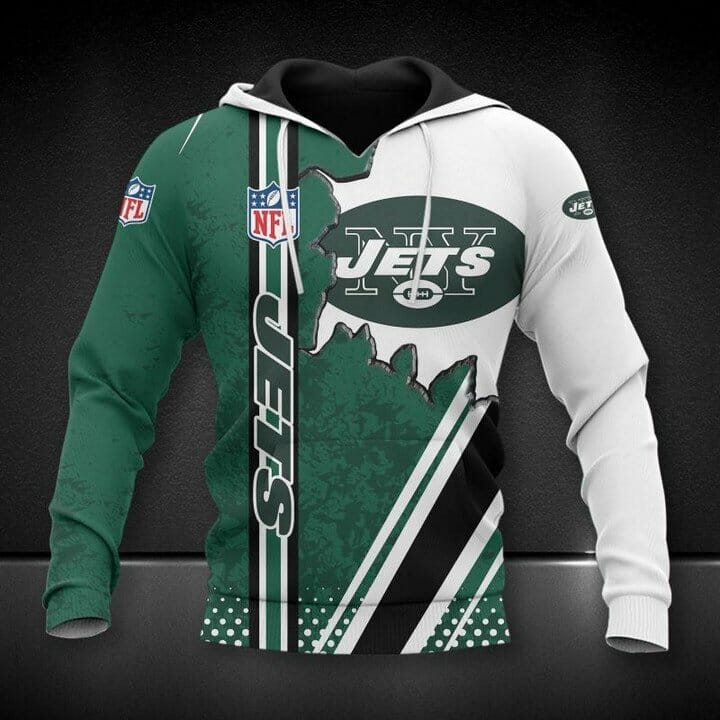 NFL New York Jets Green White Pullover Hoodie NFL New York Jets Green White Pullover Hoodie