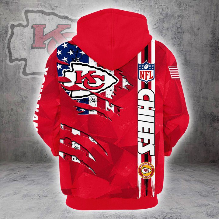 NFL Kansas City Chiefs Custom Name Red Pullover Hoodie NFL Kansas City Chiefs Custom Name Red Pullover Hoodie
