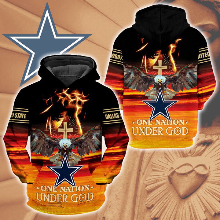 NFL Dallas Cowboys One Nation Under God Pullover Hoodie NFL Dallas Cowboys One Nation Under God Pullover Hoodie